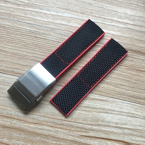 Reloj pulsera de goma de nailon de 22 mm para correa Breitling Navitimer World/Avenger - Imagen 7 de 16