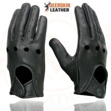 Milwaukee Leather 869 Men's Unlined USA Deerskin Leather Motorcycle Rider Gloves