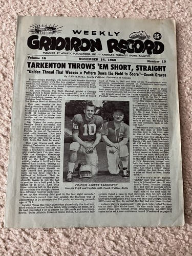 Minnesota Vikings Fran Tarkenton Cover Weekly Gridiron Record 1960 Football EBay