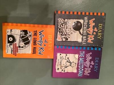 Lot of 3 Diary of a Wimpy Kid Jeff Kinney Chapter Kid Book Hardcover