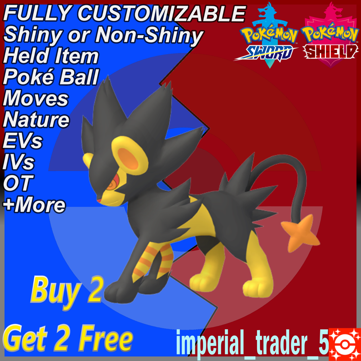 Luxray Shiny O Non 6 IV Competitivo Legit Pokemon Spada Scudo - Foto 3