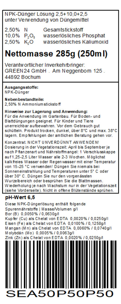 Phosphat-Dnger NPK Flssigdnger mit hohem Phosphatwert zum Sprhen &  Gieen | eBay.de