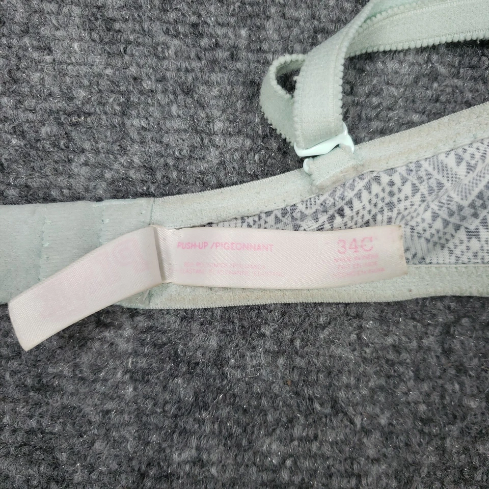 Sujetador Victoria's Secret Rosa Mujer 34C Verde Push Up Geométrico Chevron Con Aros Foto 4 de 4