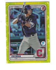 Tyler Freeman 2020 Bowman 1st Edition BFE-40 Prospect RC Yellow Foil /75 Indians