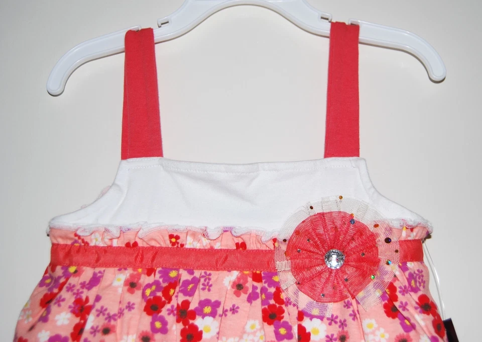 NUEVO CON ETIQUETAS ABS Niños Pequeños Niñas Rosa Floral Tanque con Volantes Blancos Conjunto de Leggings talla 3T Foto 4 de 4