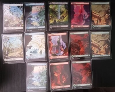 Magic the Gathering. 13 x Full Art FOLIE Basic Lands. Bloomburrow - Konvolut