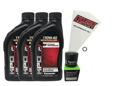 #ad Cyclemax OEM Std 10W 40 Oil Change Kit fits 2005 2023 Kawasaki Brute Force 750 $47.93