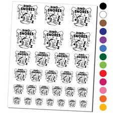 Sleeping Dino Snores Dinosaur Pun Temporary Tattoo Water Resistant Set