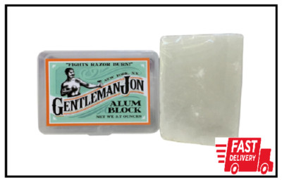 Gentleman Jon 3.7 Ounce Alum Block in Plastic Case | Upgrade Your Shave - Soothi