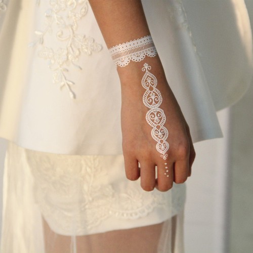 Tattoo Once Flash Glue White Bride Wedding Foot Chain Henna - 第 6/11 張圖片