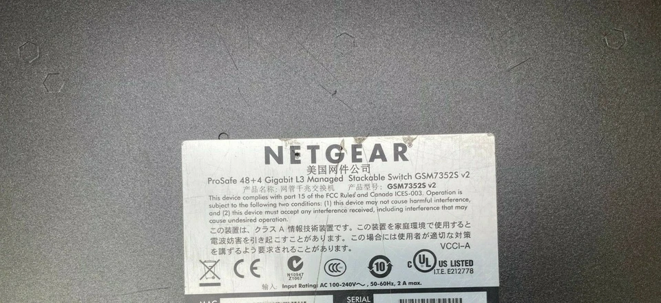 Netgear GSM7352S v2 Gigabit L3 Managed Switch with Brackets + UK PSU (Inc VAT) - Image 4 of 4