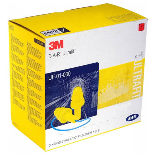 Bouchons d'oreilles 3M ULTRAFIT FILAIRE UF-01-000 réutilisables travail confortable sommeil SNR 32db - Photo 2 sur 3