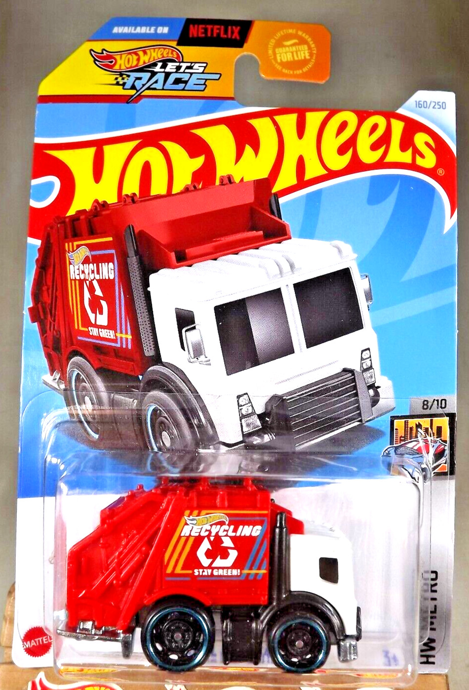 2024 Hot Wheels #160 HW Metro 8/10 TOTAL DISPOSAL White-Red w/Black DD8 Spokes