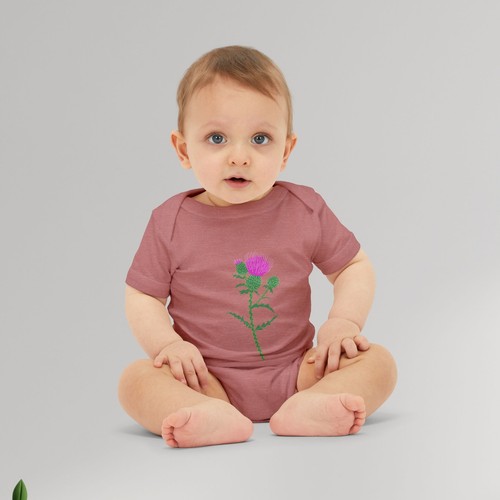 Scottish Thistle Infant Bodysuit, Baby Romper, Newborn Outfit - Picture 12 of 49