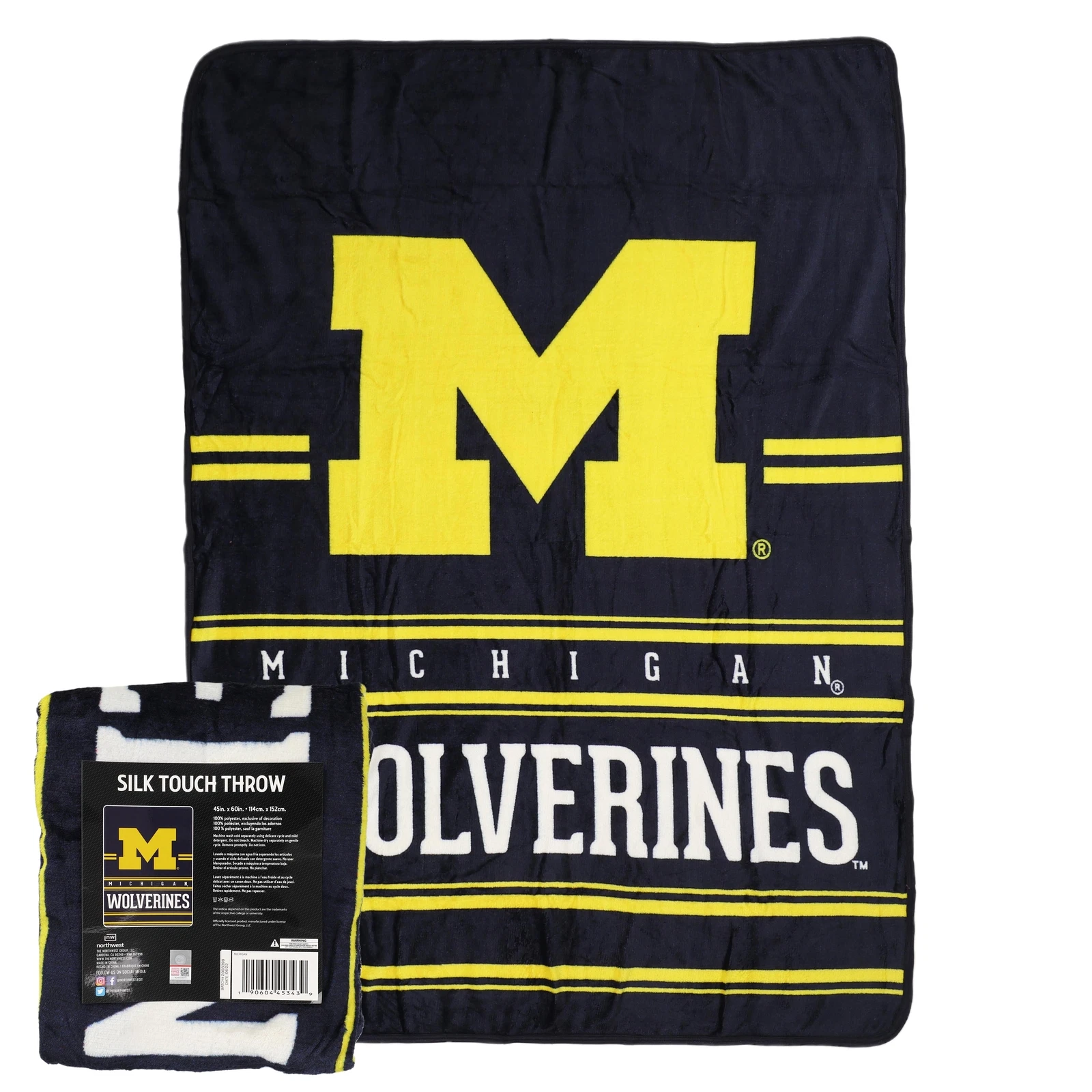 Northwest Michigan Wolverines Silk Touch Throw Blanket
