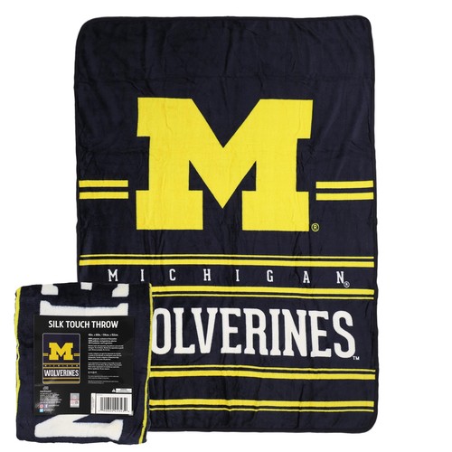 Northwest NCAA Michigan Wolverines Silk Touch Throw Blanket, 45"x60" - Picture 2 of 6