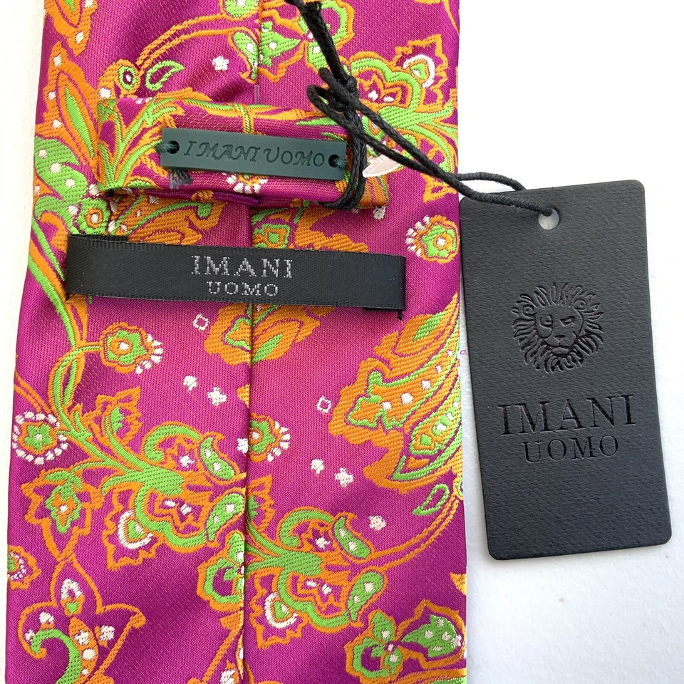 Bufanda cuadrada con corbata y bolsillo IMANI UOMO 100 % seda tacto microfibra magenta audaz Foto 4 de 4
