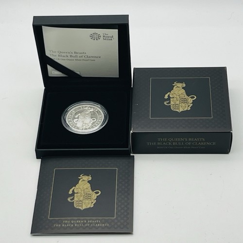 Moneda de 2 libras esterlinas RM 2018 Black Bull of Clarence prueba de plata 1 oz certificado de autenticidad: 1799 - Imagen 4 de 4