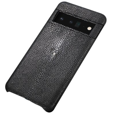Genuine Stingray Leather Case for Google Pixel 9 10 Pro XL Pearl Fish Skin Cover