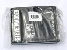 New STEVE MADDEN Men's Leather Wallet RFID Protection N80005/08 Black Passcase