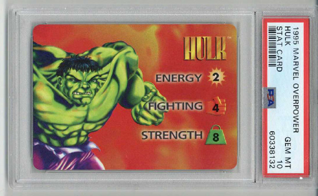 1995 MARVEL OVERPOWER HULK STAT CARD PSA 10 LOW POP VERY RARE | eBay
