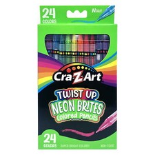 Neon Twist up Colored Pencils, 24 Count Multicolor, Beginner, Child to Adult