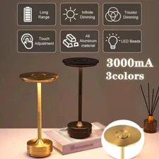 Modern LED Table Lamp Touch Dimmable USB Rechargeable Bar Night Light Cordless