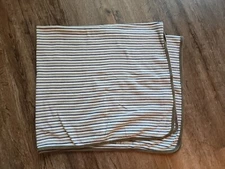 Carter's Brown Blue white Striped Stretchy Cotton Jersey Receiving Blanket Baby 