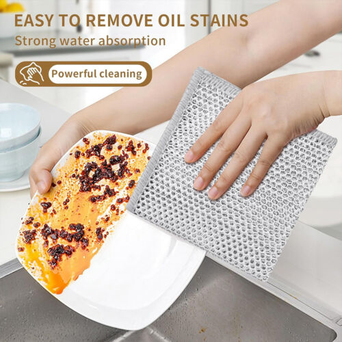12 PCS Multifunctional Non-Scratch Wire Dish Cloth Mesh Knit Cleaning Cloths - Picture 2 of 15