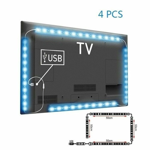 TV LED Strip Light 1-5M USB 5050 FOR Back Lighting Kit + Remote Control Black - Picture 3 of 21