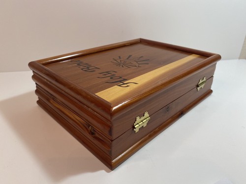 Wooden Cedar Holy Bible Storage Box Union Made 9.5" - Picture 3 of 5