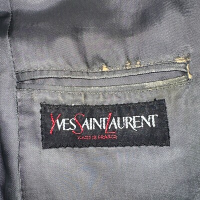 YSL Yves Saint Laurent Vintage Gray Tweed Jacket 38 Blazer Coat