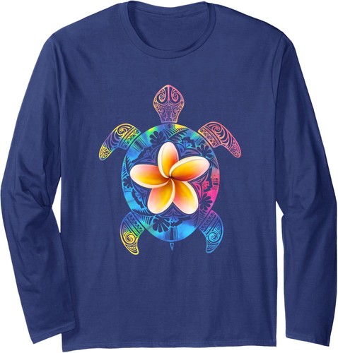 Hawaiian Tie Dye Sea Turtle Hawaii for men and women Long Sleeve T-Shirt - Picture 8 of 8