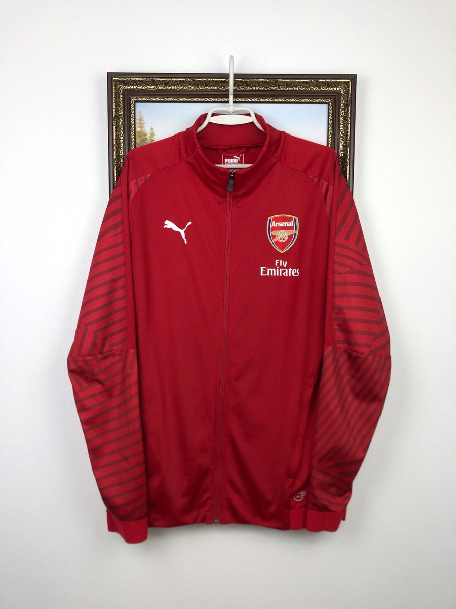 Arsenal Puma Football Jacket Soccer Track Top Mens Red Gunners