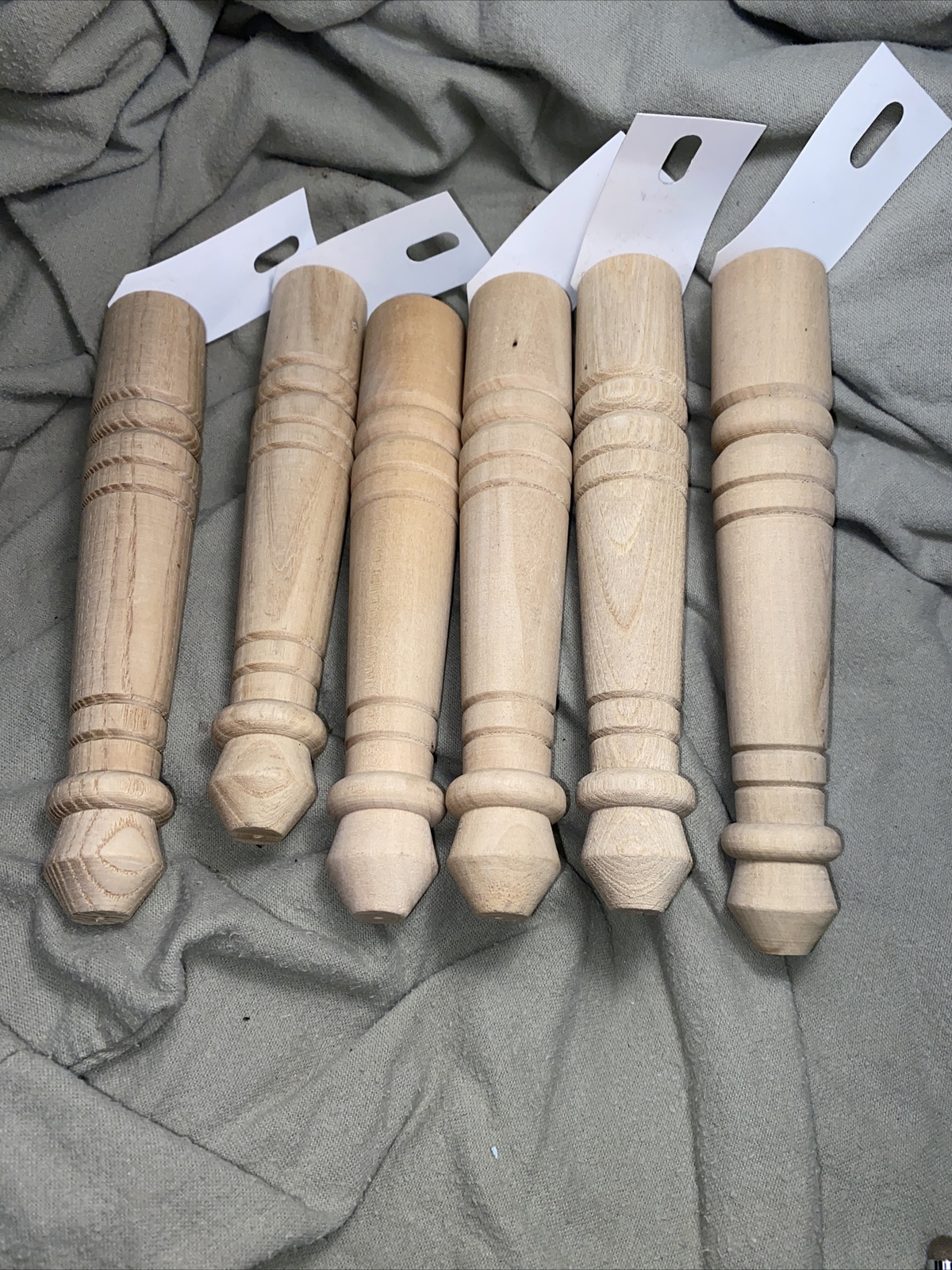 (6) New Waddell Early American 1/4” Bolt Hardwood Table Legs 13/8 x 8