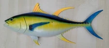 Yellow Fin Tuna Hand Painted 18" Replica Wall Mount Sculpture Game Fishing Sport