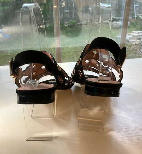 Topshop black sandals with gold eyelet grommets 37 (6) - Picture 3 of 4