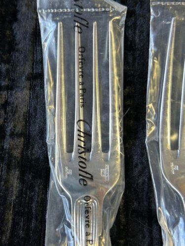 Christofle France Port Royal Silverplate Dinner Forks 8 1/8"- Set of 6 - Sealed - Picture 2 of 7