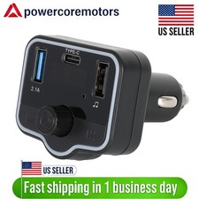 DUAL USB CHARGER CAR KIT BLUETOOTH 5.0 HANDSFREE FM RADIO TRANSMITTER MP3 PLAYER