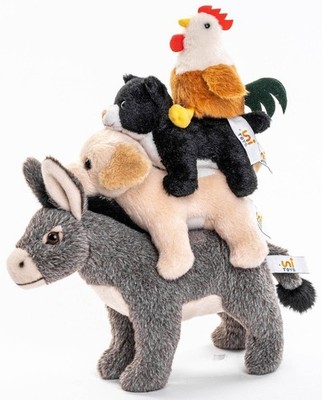 Uni Toys - Bremer Stadtmusikanten - 32 cm (Höhe) - Stofftier / Plüschtier
