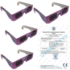 4 x Solar Eclipse Glasses CE & EN ISO 12312-2 SPAIN-PORTUGAL-UK 12 August 2026
