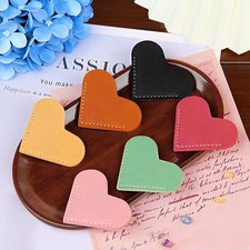 6pcs Leather Heart Bookmarks for Reading Women, Cute Corner Page Love A-6pcs