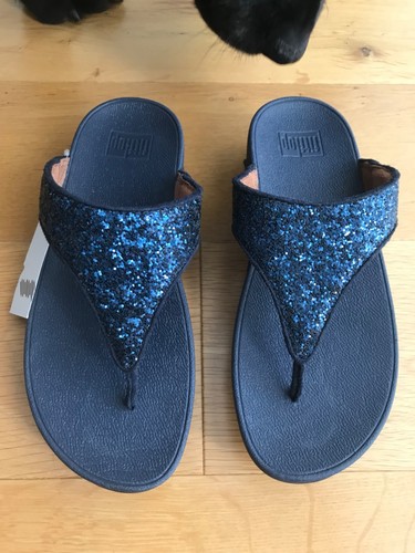 Sandalia Fitflop Lulu Brillo Puntera Cristal Cómoda Mujer Medianoche UK 3 EU36 - Imagen 3 de 5