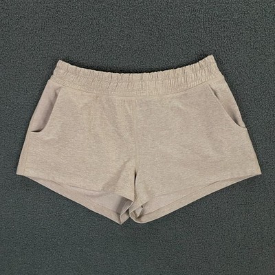 Beyond Yoga Worked Up Shorts size XS Chai Beige Sweat Athletic Drawstring NWT