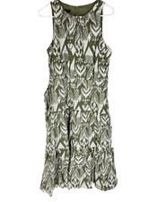 TALBOTS Midi Dress Size P 10 Green Tiered Lined Beachy Resort Preppy NEW $169