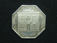 JETON ARGENT (main 1845-1860) ASSURANCE MUT. INCENDIE CALVADOS - ORNE - MANCHE