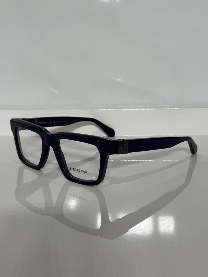 Anteojos cuadrados Salvatore Ferragamo SF2995 414 azul marino grueso acetato 52 mm Foto 3 de 4