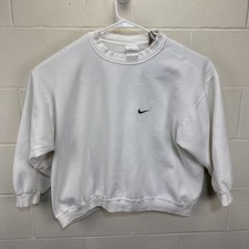 Felpa girocollo Nike vintage USA pullover bianco taglia large swoosh check
