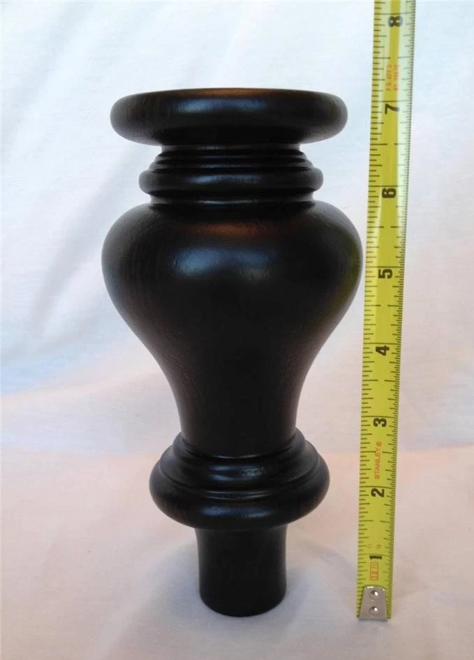 Sofá silla sofá madera tulipán moño torneado negro muebles patas, 7-1/16", 4 patas Foto 4 de 4