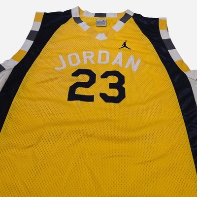 vintage Jordan Brand Yellow Mesh 23 Basketball Jersey YOUTH L25